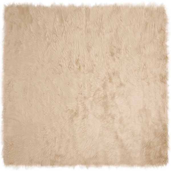 vidaXL Fusk Skinnmatta Tafalla Beige 120 x 120 cm Polyester