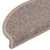vidaXL Trappmattor 15 st 56x17x3 cm m&ouml;rkbeige halvrunda