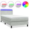vidaXL Res&aring;rs&auml;ng med madrass och LED ljusgr&aring; 90x210 cm sammet