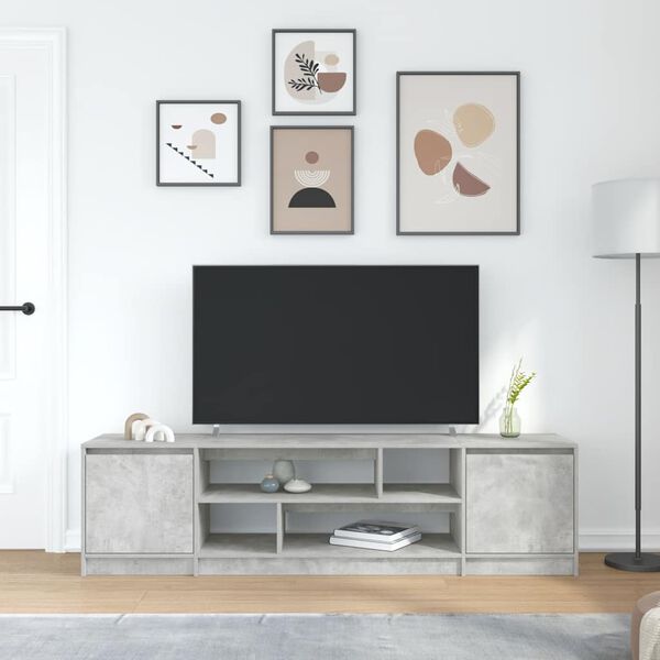 vidaXL TV-b&auml;nk betonggr&aring; 188,5x41x50 cm konstruerat tr&auml;