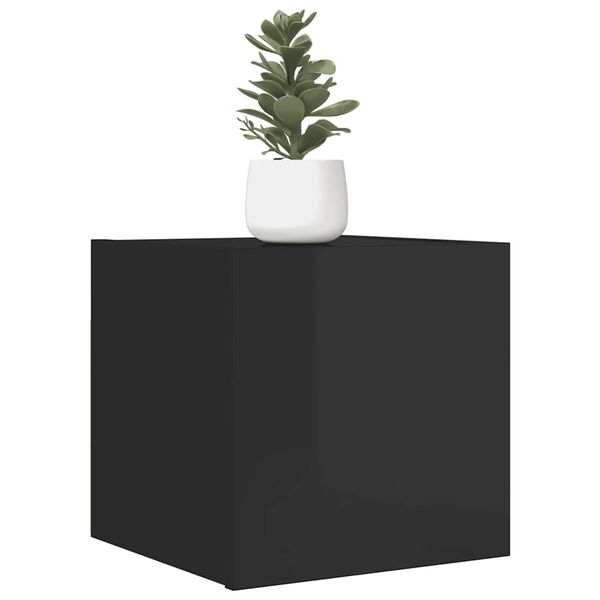 vidaXL V&auml;ggmonterade tv-b&auml;nkar 2 st svart h&ouml;gglans 30,5x30x30 cm