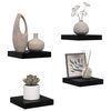 vidaXL Sv&auml;vande v&auml;gghyllor 4 st svart h&ouml;gglans 23x23,5x3,8 cm MDF