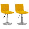 vidaXL Snurrbara matstolar 2 st senapsgul sammet