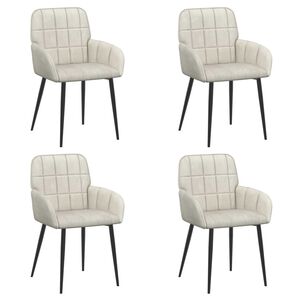 vidaXL Matstolar 4 st Sammet Gr&auml;ddvit 57 x 50 x 85 cm