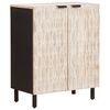 vidaXL Sideboard 60 x 33 x 75 cm Massivt mangotr&auml; Vit Tv&auml;tt Finish