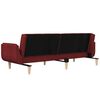 vidaXL B&auml;ddsoffa 2-sits med tv&aring; kuddar vinr&ouml;d tyg