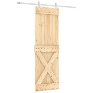 vidaXL Skjutd&ouml;rr Naturlig och vit 70 x 210 cm Massiv furutr&auml;d&ouml;rr