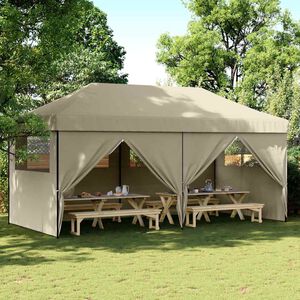 vidaXL Pop-Up hopf&auml;llbart partyt&auml;lt med 4 sidov&auml;ggar taupe