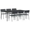 vidaXL Matgrupp 7 st Antracit 200 x 100 x 72 cm St&aring;l
