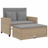 vidaXL Tr&auml;dg&aring;rdssoffa 2-sits med dynor konstrotting beige