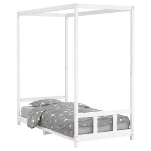 vidaXL S&auml;ngram f&ouml;r barn vit 90x190 cm massiv furu