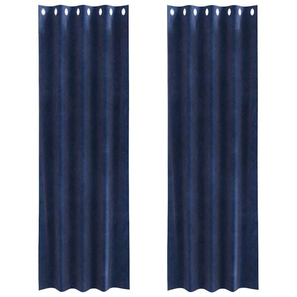 vidaXL M&ouml;rkl&auml;ggningsgardiner 2 pcs M&ouml;rkbl&aring; 140 x 260 cm Sammet