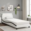 vidaXL Bed with Mattress "Dover" White and Black 80x200 cm Faux Leather