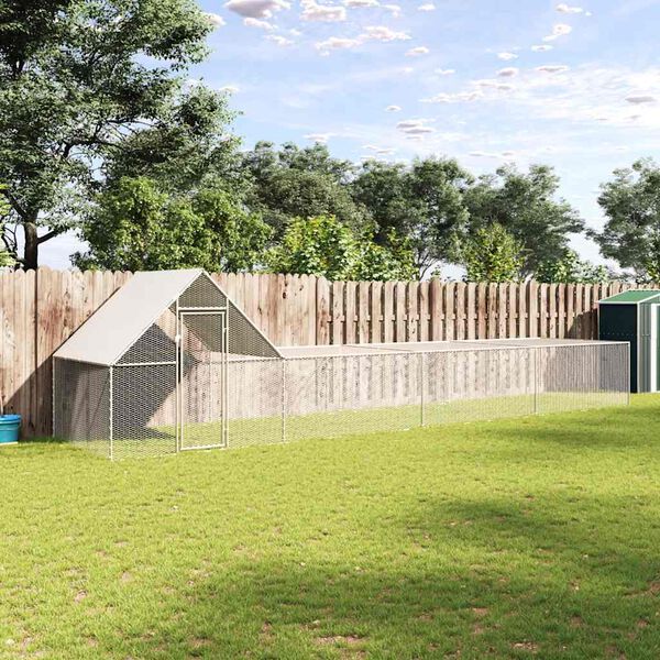 vidaXL H&ouml;nsbur 8x2x2 m galvaniserat st&aring;l