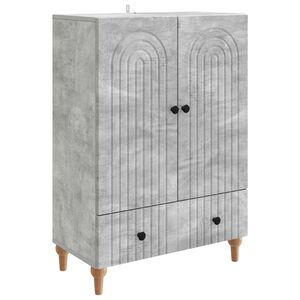 vidaXL Sideboard med l&aring;da Betonggr&aring; 66 x 34,5 x 95 cm Konstruerat tr&auml;