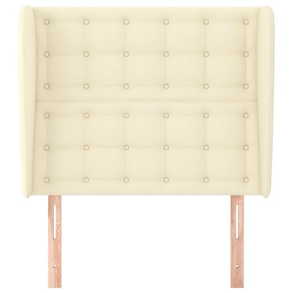 vidaXL S&auml;nggavel med kanter gr&auml;ddvit 103x23x118/128 cm konstl&auml;der