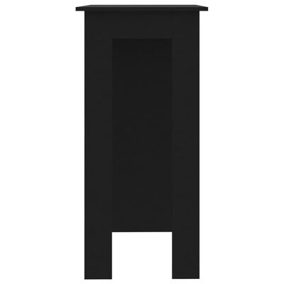 vidaXL Barbord med hylla svart 102x50x103,5 cm konstruerat trä