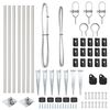 vidaXL St&auml;ngselstolpe 7 pcs Silver St&aring;l