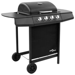 vidaXL Gasolgrill med 4 br&auml;nnare svart