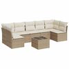 vidaXL Matgrupp f&ouml;r tr&auml;dg&aring;rden med dynor 8 delar beige konstrotting