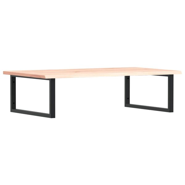 vidaXL Väggmonterad handfatshylla stål och massiv ek