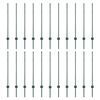 vidaXL Inb&auml;ddad staketpost 22 st Gr&ouml;n 140 cm Pulverlackerat st&aring;l