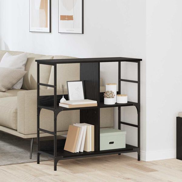 vidaXL Hyllsystem Svart ek 78.5 x 33 x 82 cm Konstruerat tr&auml;