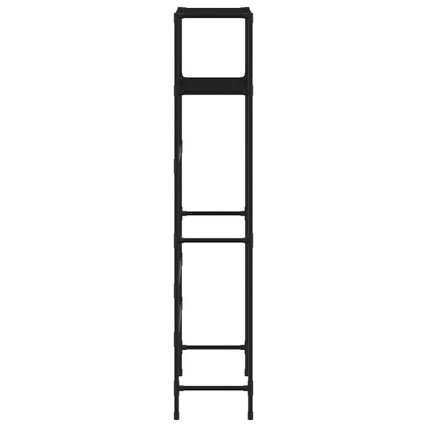 vidaXL Toaletthylla med 2 hyllplan svart 53,5x28x143 cm järn