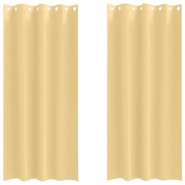 vidaXL M&ouml;rkl&auml;ggningsgardiner med Ringar 2 pcs Beige 245 x 140 cm