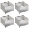 vidaXL Kant f&ouml;r gr&auml;smatta 4 st 60 x 60 x 35 cm St&aring;l Silver