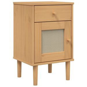 vidaXL S&auml;ngbord SENJA rottinglook brun 40x35x65 cm massiv furu