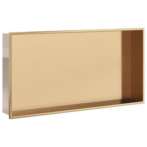vidaXL Duschnisch borstad guld 62x32x9 cm rostfritt st&aring;l
