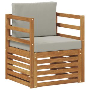 vidaXL Utomhussoffa Massivt akaciatr&auml; och polyester Naturlig