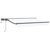 vidaXL Manuell markisram med LED-lampor Vit och antracit 3,5 x 2,5 m