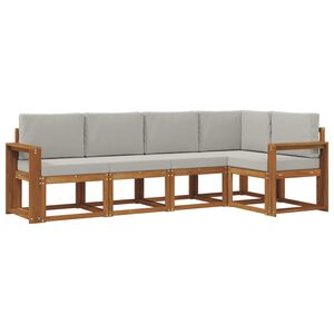 vidaXL Utomhussoffset med kudde 5 pcs Naturlig och Ljus Gr&aring;