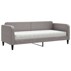 vidaXL Dagb&auml;dd med madrass taupe 80x200 cm tyg