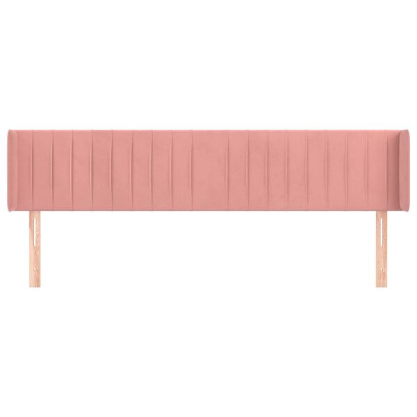 vidaXL S&auml;nggavel med kanter rosa 163x16x78/88 cm sammet