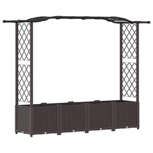 vidaXL Upph&ouml;jd B&auml;dd med Spalj&eacute; och Tak Brun 204 x 40 x 138 cm PP