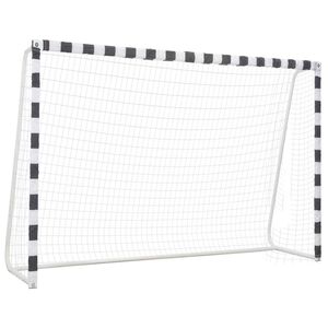 vidaXL Fotbollsm&aring;l 300x200x90 cm metall svart och vit