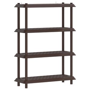 vidaXL Hyllsystem 4 niv&aring;er 100 x 40 x 136,5 cm PP Brun