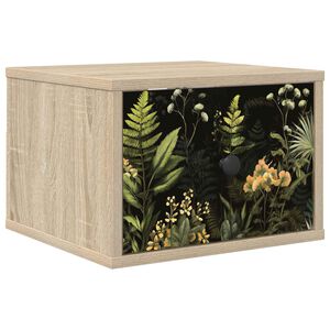 vidaXL V&auml;ggmonterad s&auml;nggavel RHENEN Sonoma-ek 36 x 33 x 25 cm