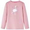 T-shirt med långa ärmar för barn ljusrosa 92