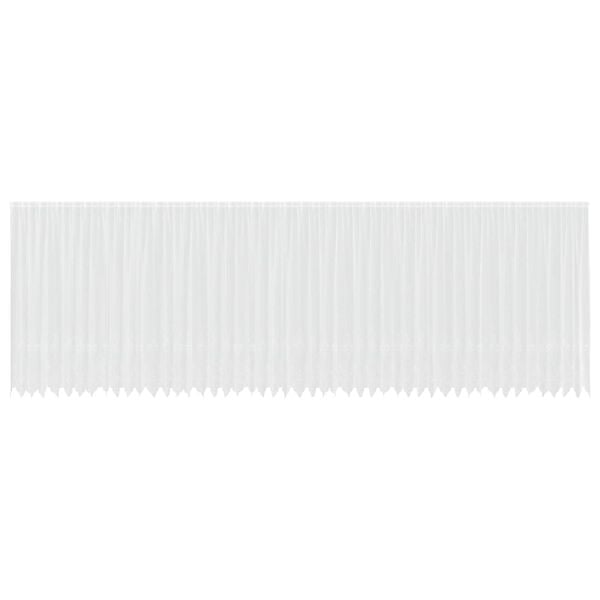 vidaXL Spetsgardin med gardiner Blommor Vit 220 x 1200 cm Polyester