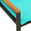 vidaXL b&auml;nk med kudde Svart och turkos 115 x 65 x 72 cm Rotting
