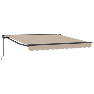 vidaXL Markisram Beige 300 x 250 cm Polyester med PU-bel&auml;ggning