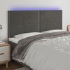 vidaXL S&auml;nggavel LED m&ouml;rkgr&aring; 180x5x118/128 cm sammet