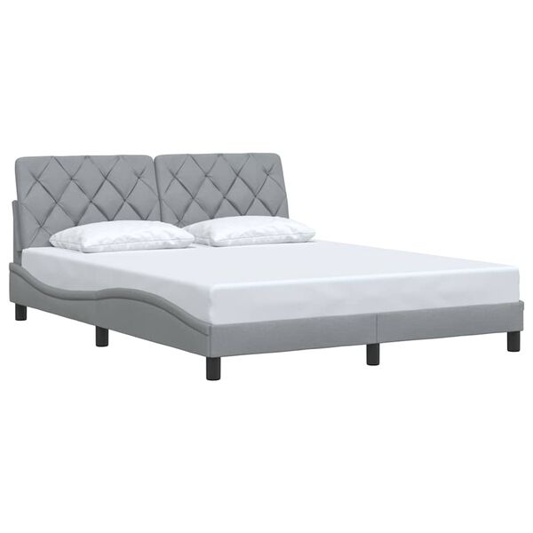 vidaXL Bed Frame without Mattress Light Grey 160x200 cm Fabric