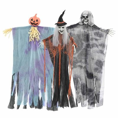 Hängande Halloween-spöken 3 st flerfärgade 61 x 97 cm