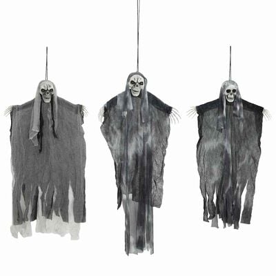 Hängande Halloween-spöken 3 st svarta 66 x 110 cm