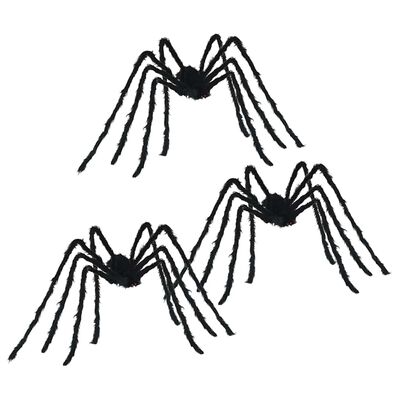 Halloween-spindeldekoration 3 st svart 200 cm
